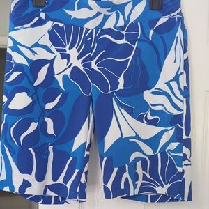 NWT J Mclaughlin Blue/White West Pond Floral Pull-On Shorts Size 10